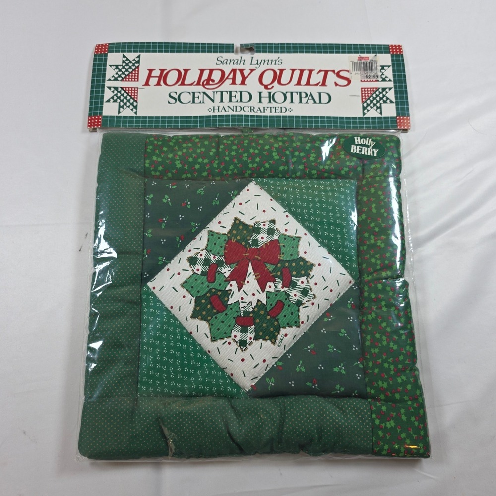 Sarah Lynns Holiday Quilts Scented Hotpad Holly Berry Handcrafted Christmas